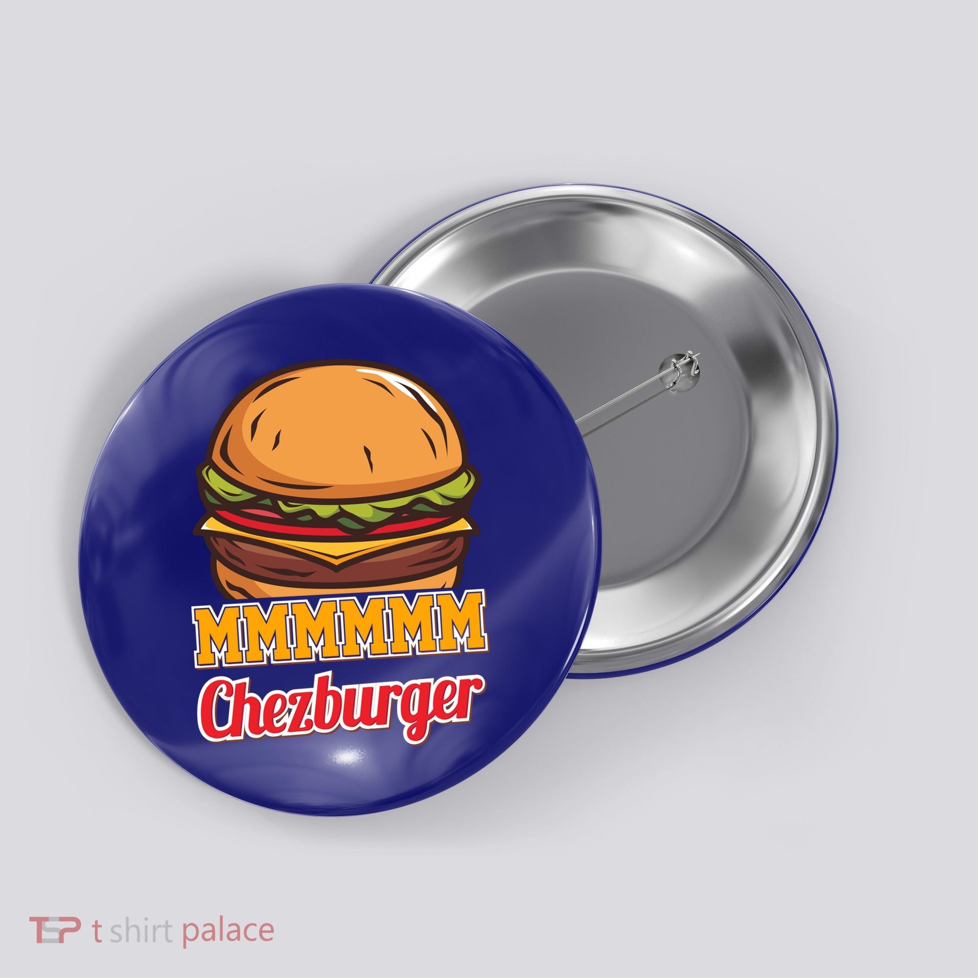 Mmmm Chezburger Funny Hamburger Outfit Hamburger Great Gift Button
