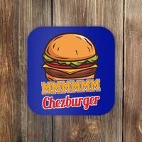 Mmmm Chezburger Funny Hamburger Outfit Hamburger Great Gift Coaster thumb 0