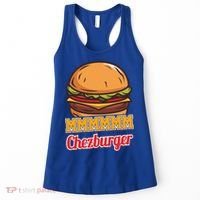 Mmmm Chezburger Funny Hamburger Outfit Hamburger Great Gift Women's Tank Top thumb 0
