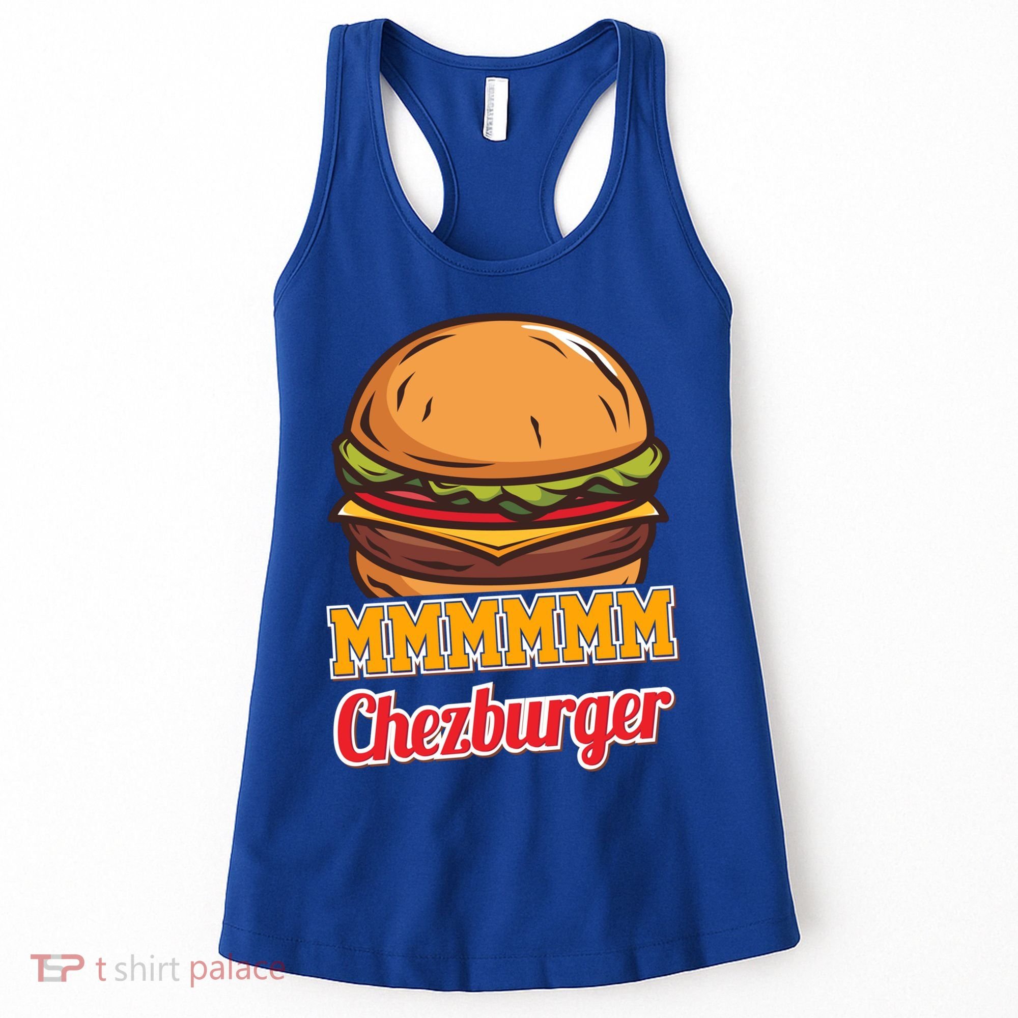Mmmm Chezburger Funny Hamburger Outfit Hamburger Great Gift Women's Tank Top