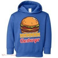 Mmmm Chezburger Funny Hamburger Outfit Hamburger Great Gift Toddler Hoodie thumb 0
