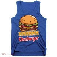 Mmmm Chezburger Funny Hamburger Outfit Hamburger Great Gift Tank Top thumb 0