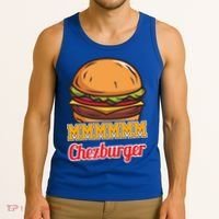 Mmmm Chezburger Funny Hamburger Outfit Hamburger Great Gift Tank Top thumb 3
