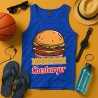 Mmmm Chezburger Funny Hamburger Outfit Hamburger Great Gift Tank Top thumb 4