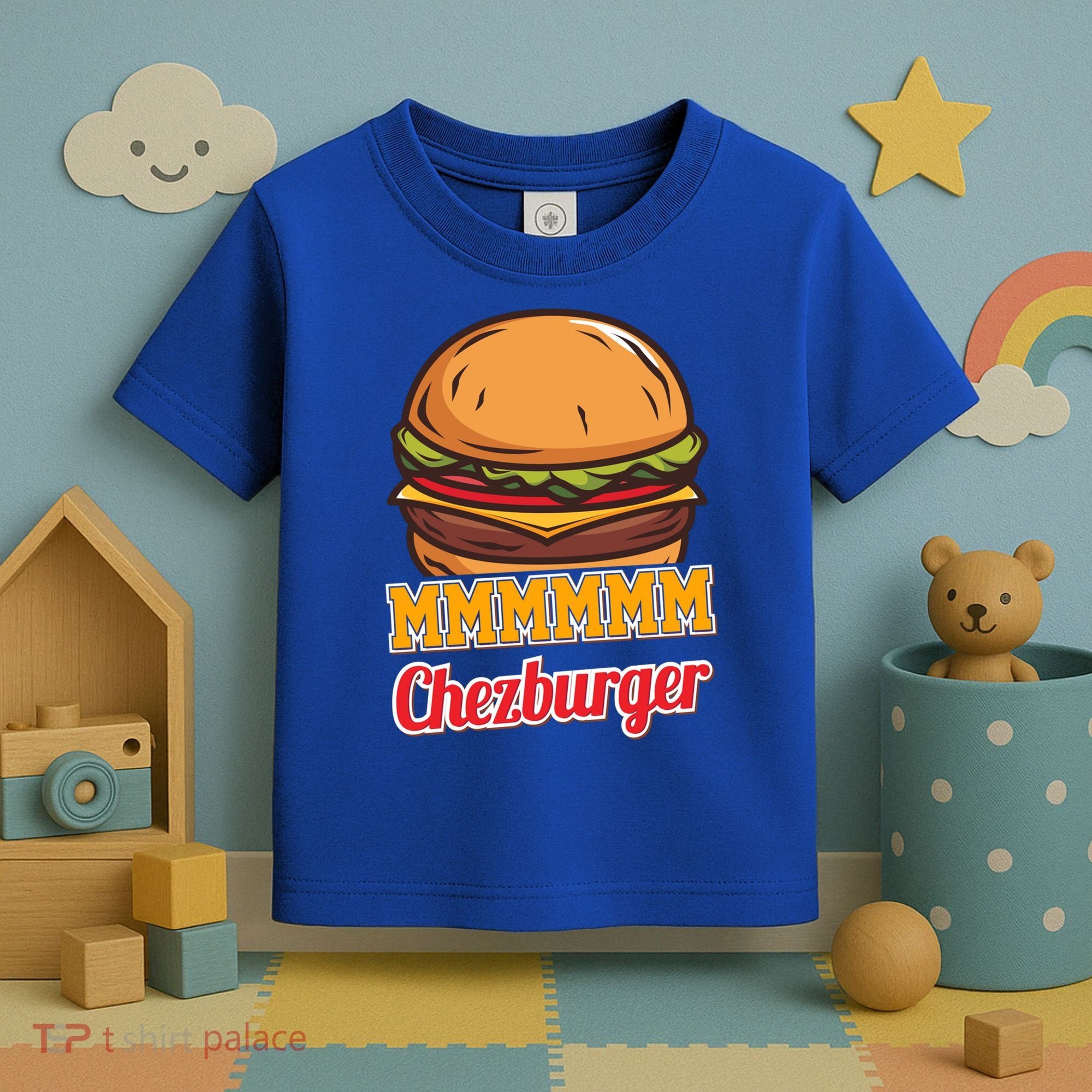 Mmmm Chezburger Funny Hamburger Outfit Hamburger Great Gift Toddler T-Shirt