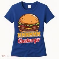 Mmmm Chezburger Funny Hamburger Outfit Hamburger Great Gift Women's T-Shirt thumb 0