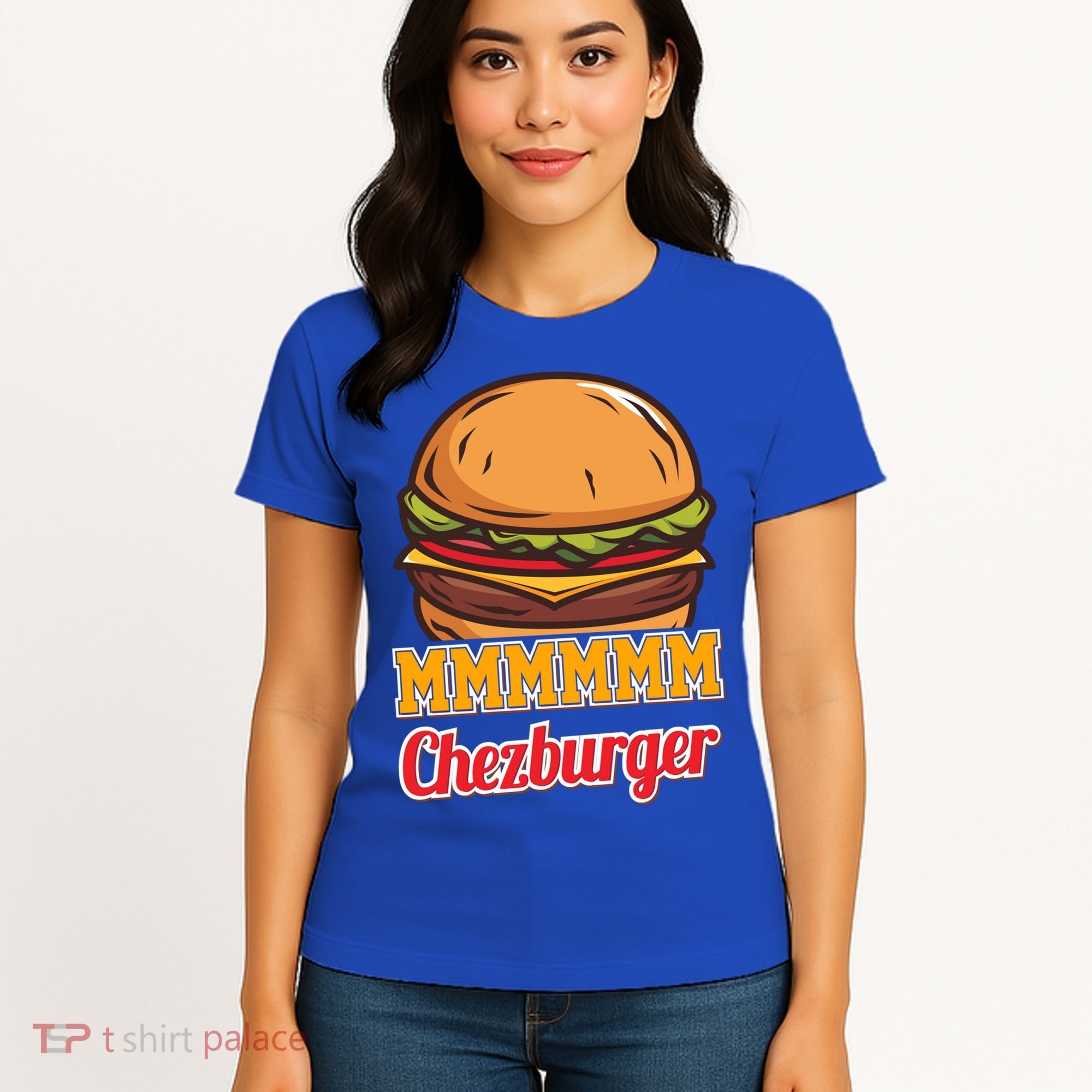 Mmmm Chezburger Funny Hamburger Outfit Hamburger Great Gift Women's T-Shirt