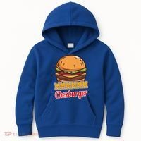 Mmmm Chezburger Funny Hamburger Outfit Hamburger Great Gift Kids Hoodie thumb 0