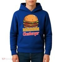 Mmmm Chezburger Funny Hamburger Outfit Hamburger Great Gift Kids Hoodie thumb 4