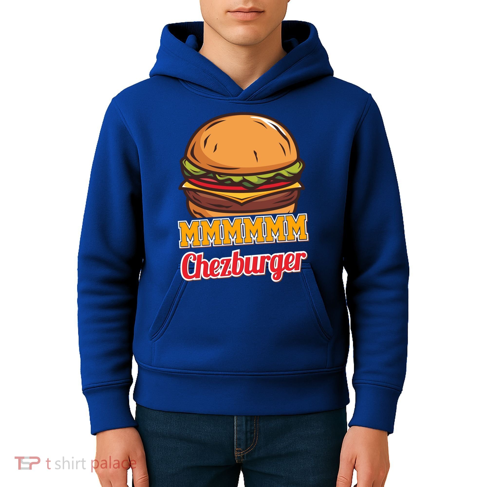 Mmmm Chezburger Funny Hamburger Outfit Hamburger Great Gift Kids Hoodie