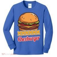 Mmmm Chezburger Funny Hamburger Outfit Hamburger Great Gift Kids Long Sleeve Shirt thumb 0
