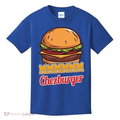 Mmmm Chezburger Funny Hamburger Outfit Hamburger Great Gift Kids T-Shirt