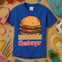 Mmmm Chezburger Funny Hamburger Outfit Hamburger Great Gift Kids T-Shirt thumb 3