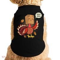 Meow Cat Funny Turkey Thanksgiving Holiday Doggie Tank thumb 0