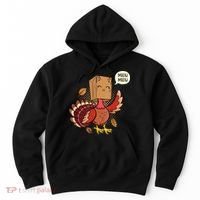 Meow Cat Funny Turkey Thanksgiving Holiday Hoodie thumb 0