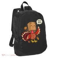 Meow Cat Funny Turkey Thanksgiving Holiday Port Authority Crush Ripstop Backpack thumb 1