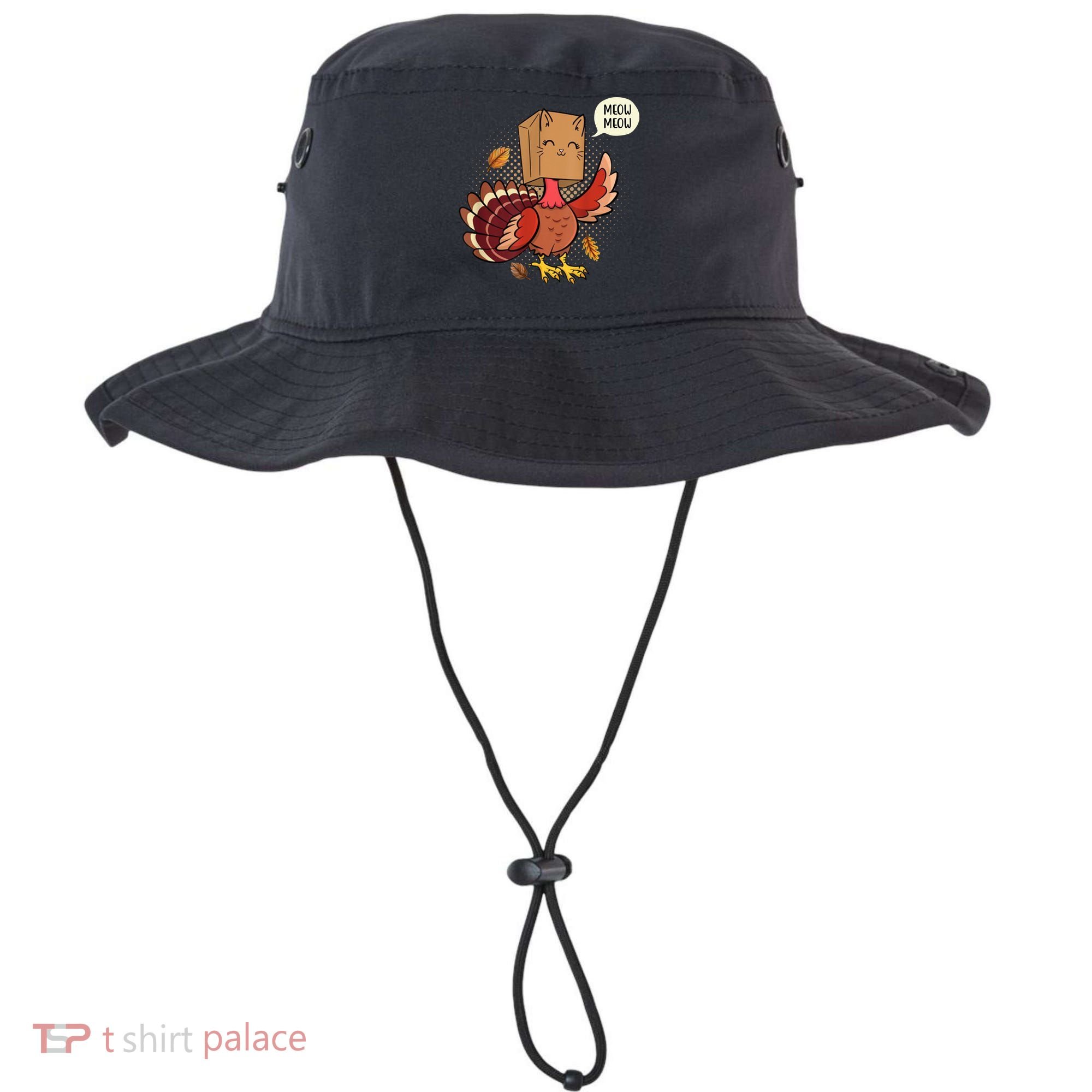 Meow Cat Funny Turkey Thanksgiving Holiday Bucket Hat