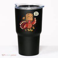Meow Cat Funny Turkey Thanksgiving Holiday Tumbler thumb 0
