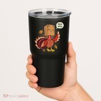 Meow Cat Funny Turkey Thanksgiving Holiday Tumbler thumb 2