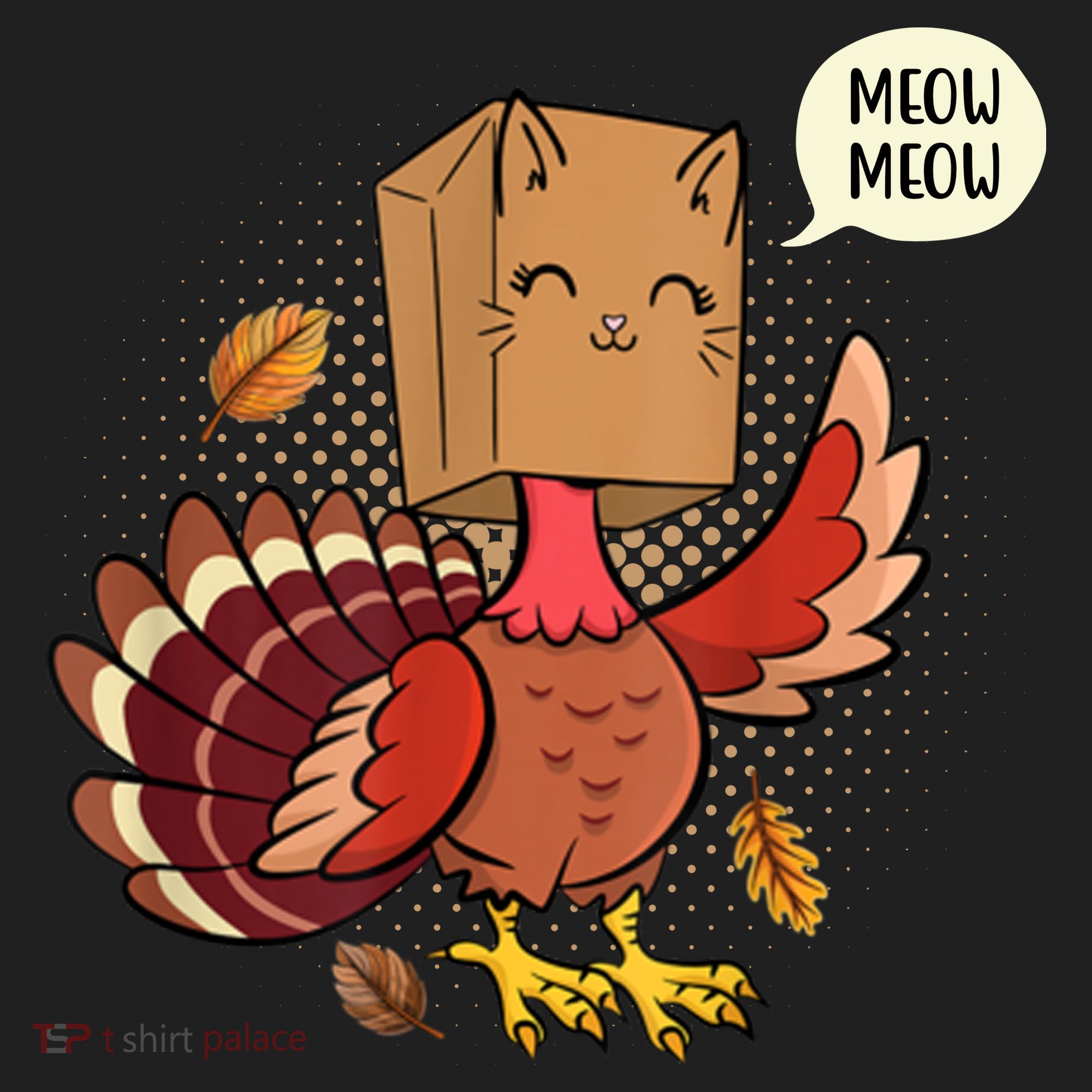 Meow Cat Funny Turkey Thanksgiving Holiday Tumbler