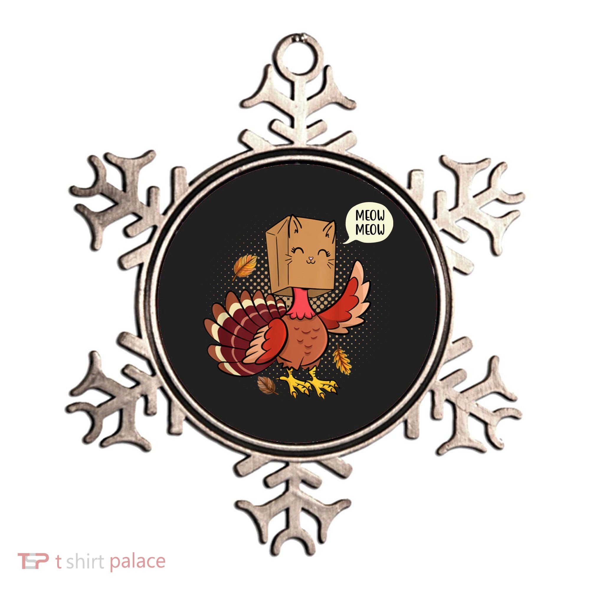 Meow Cat Funny Turkey Thanksgiving Holiday Ornament