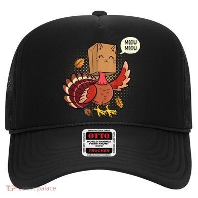 Meow Cat Funny Turkey Thanksgiving Holiday Hat