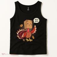 Meow Cat Funny Turkey Thanksgiving Holiday Tank Top thumb 2