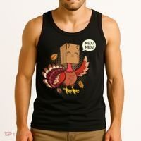 Meow Cat Funny Turkey Thanksgiving Holiday Tank Top thumb 3