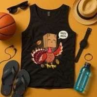 Meow Cat Funny Turkey Thanksgiving Holiday Tank Top thumb 4