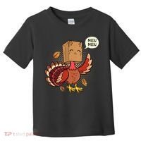 Meow Cat Funny Turkey Thanksgiving Holiday Toddler T-Shirt thumb 0