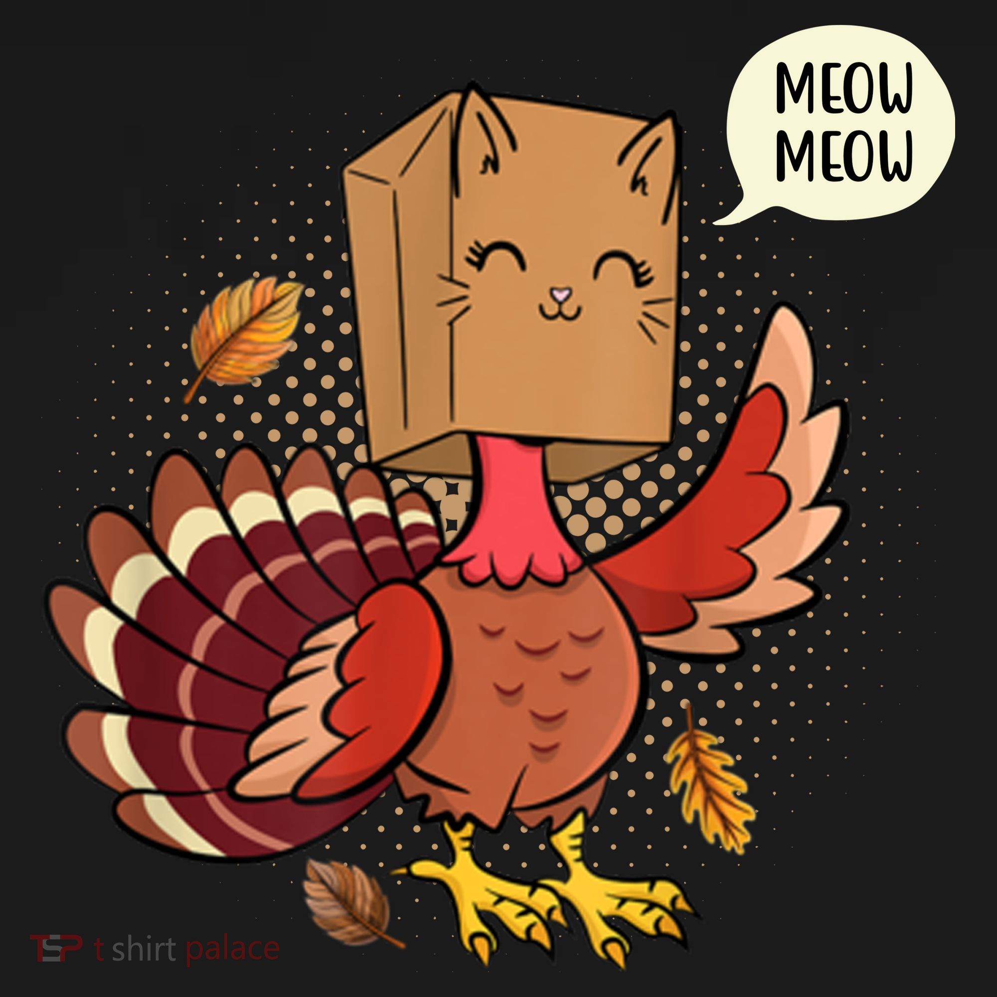 Meow Cat Funny Turkey Thanksgiving Holiday Toddler T-Shirt