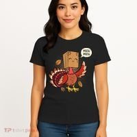 Meow Cat Funny Turkey Thanksgiving Holiday Women's T-Shirt thumb 4
