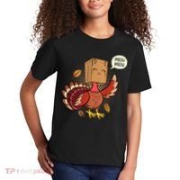 Meow Cat Funny Turkey Thanksgiving Holiday Kids T-Shirt thumb 2