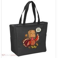 Meow Cat Funny Turkey Thanksgiving Holiday Tote Bag thumb 2