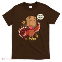 Meow Cat Funny Turkey Thanksgiving Holiday T-Shirt thumb 0