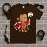 Meow Cat Funny Turkey Thanksgiving Holiday T-Shirt thumb 5