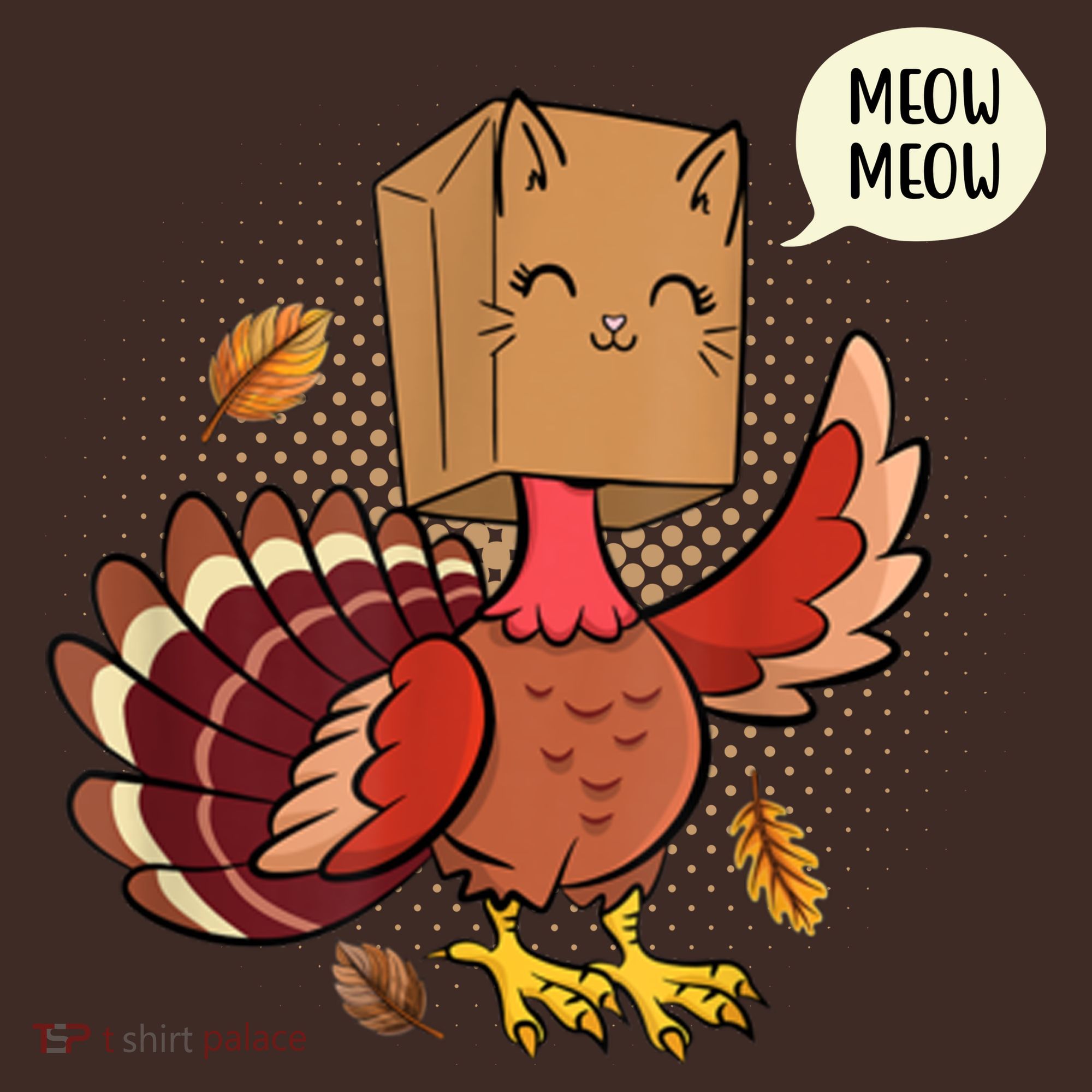 Meow Cat Funny Turkey Thanksgiving Holiday Coaster