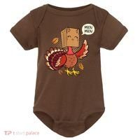 Meow Cat Funny Turkey Thanksgiving Holiday Baby Bodysuit thumb 0