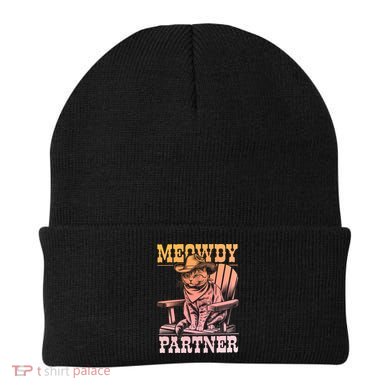 Meowdy Cat Funny Cowboy Western Graphic Cat Lady Cat Dad  Beanie