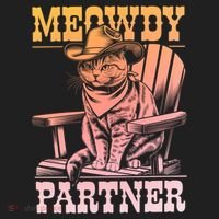 Meowdy Cat Funny Cowboy Western Graphic Cat Lady Cat Dad  Hat thumb 2