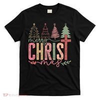 Merry Christmas Faith Christ Christian T-Shirt thumb 0