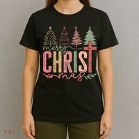 Merry Christmas Faith Christ Christian T-Shirt thumb 4
