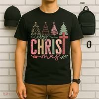 Merry Christmas Faith Christ Christian T-Shirt thumb 6