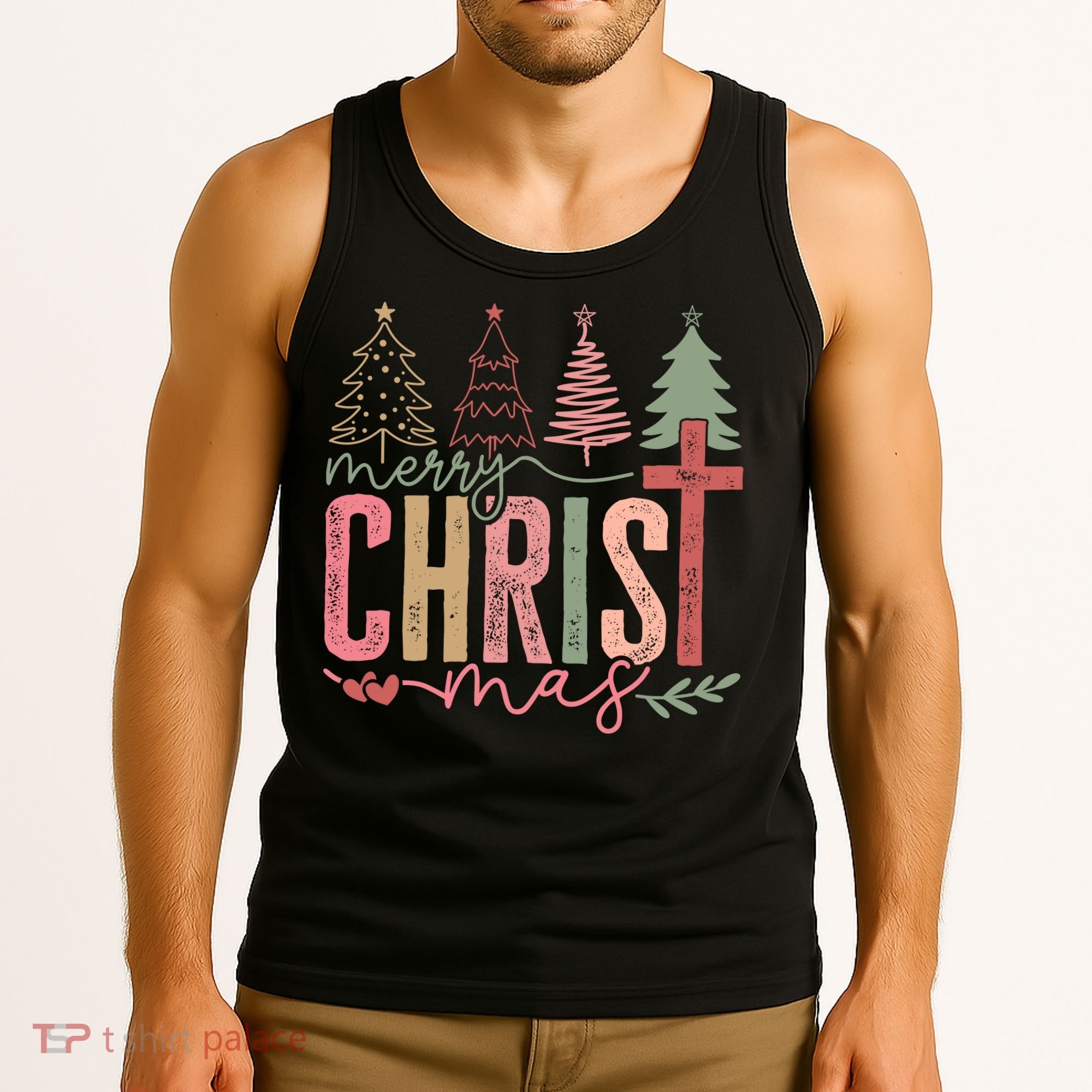Merry Christmas Faith Christ Christian Tank Top