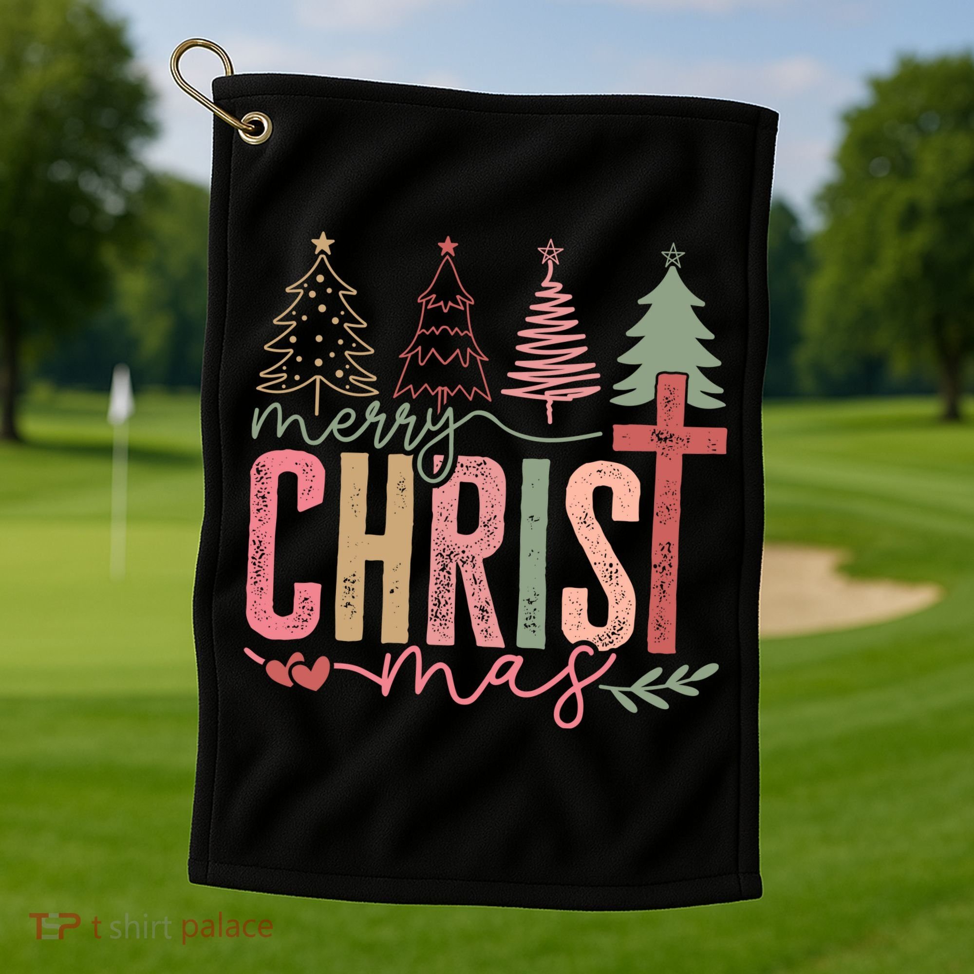 Merry Christmas Faith Christ Christian Golf Towel