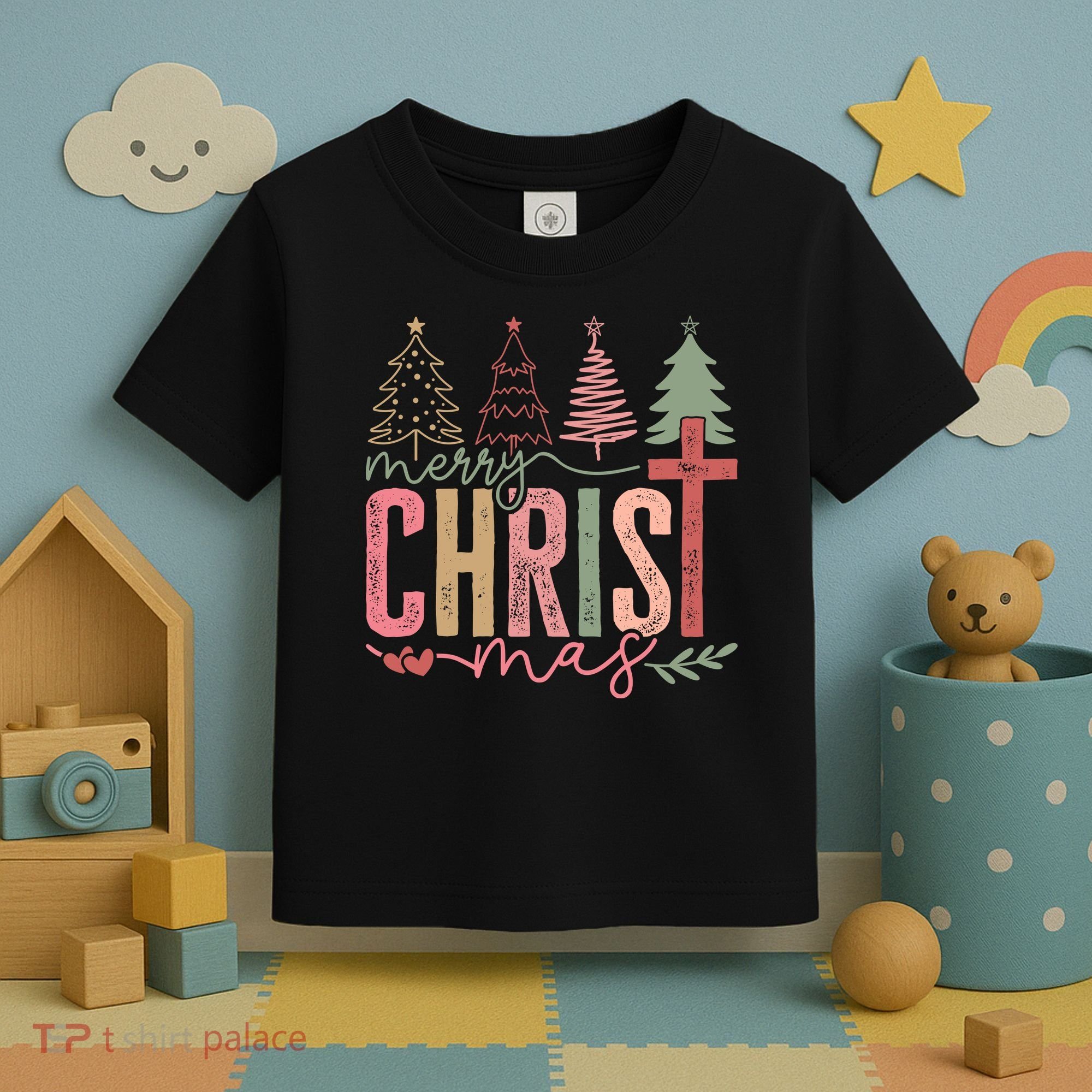 Merry Christmas Faith Christ Christian Toddler T-Shirt