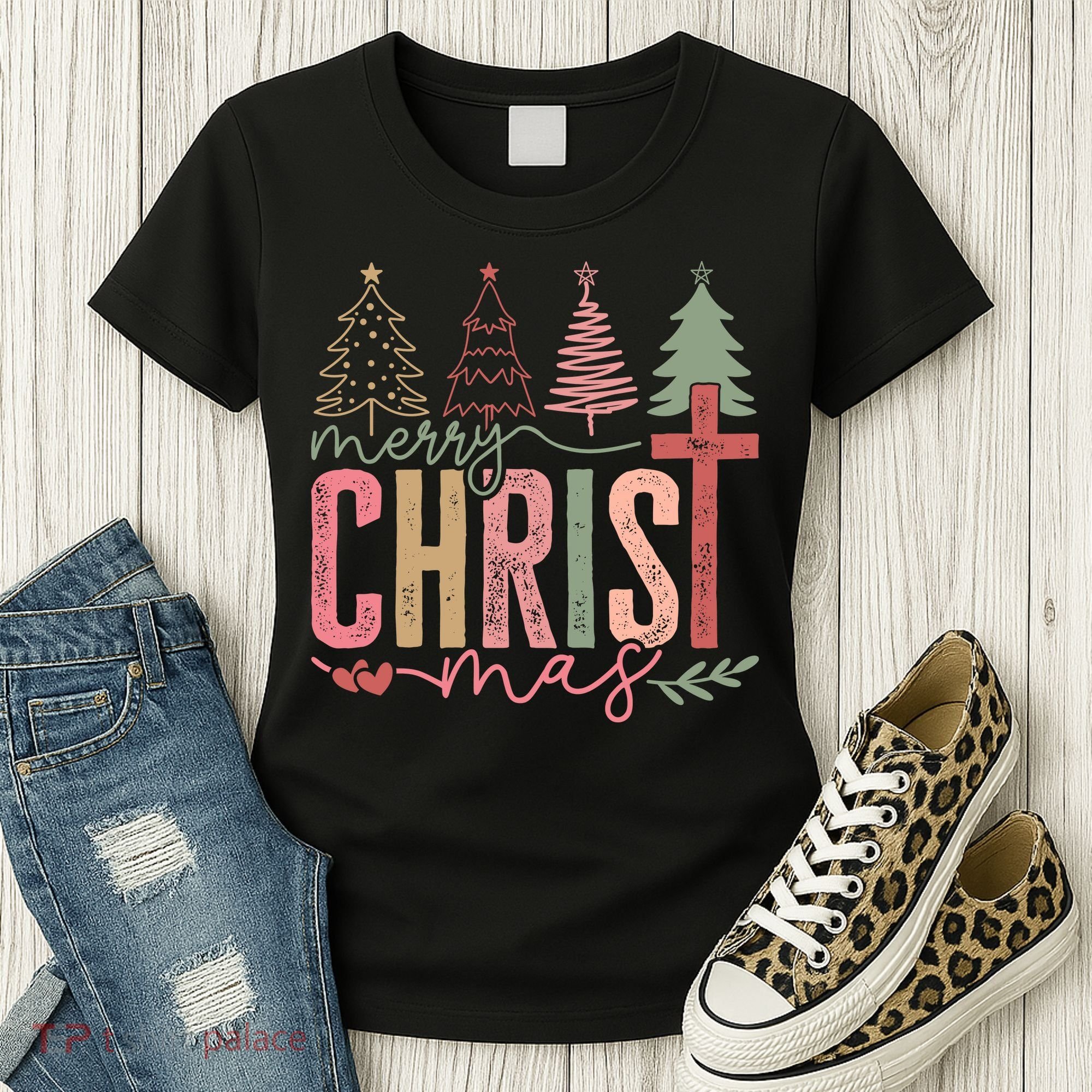 Merry Christmas Faith Christ Christian Women's T-Shirt