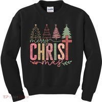 Merry Christmas Faith Christ Christian Kids Sweatshirt thumb 0