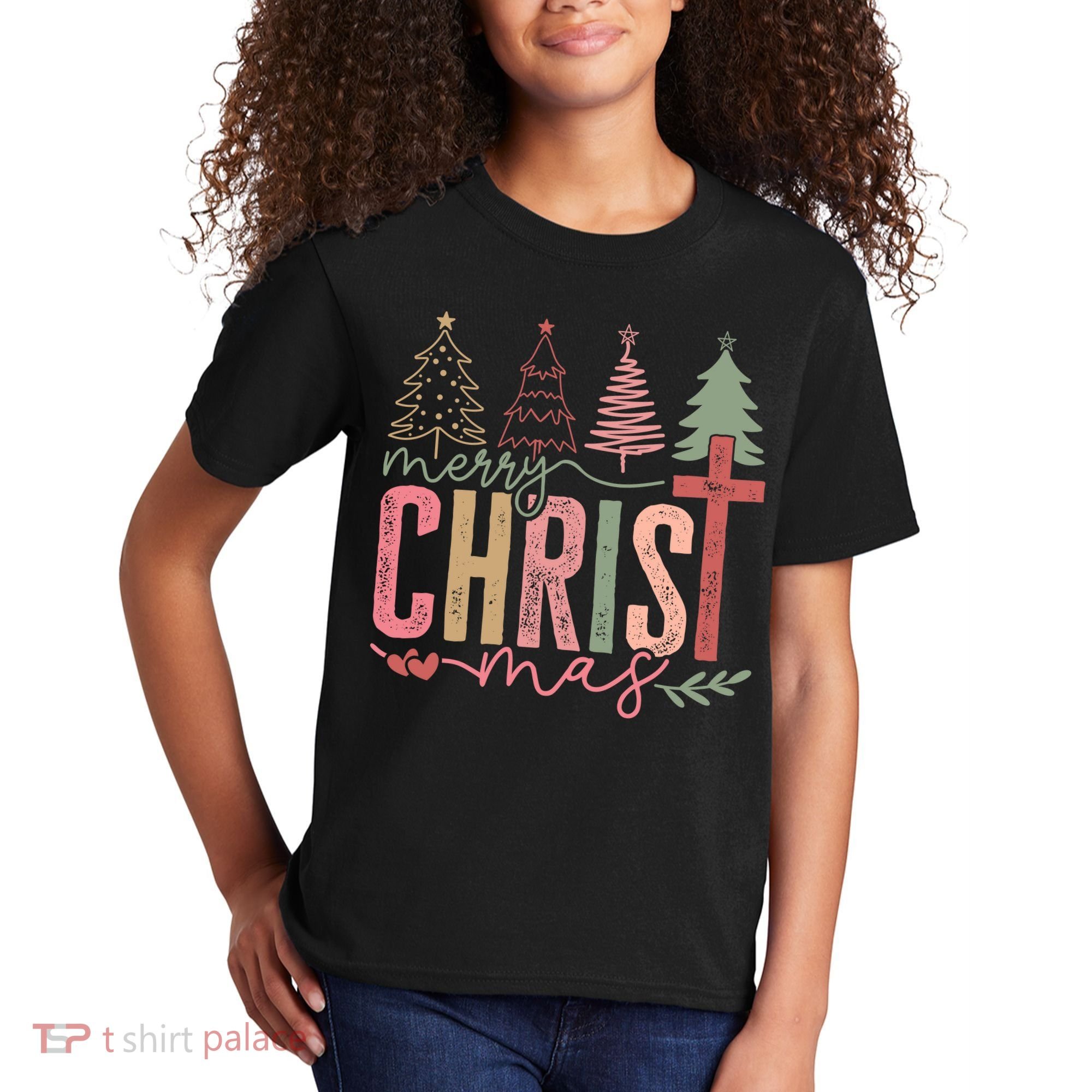 Merry Christmas Faith Christ Christian Kids T-Shirt