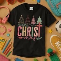 Merry Christmas Faith Christ Christian Kids T-Shirt thumb 3